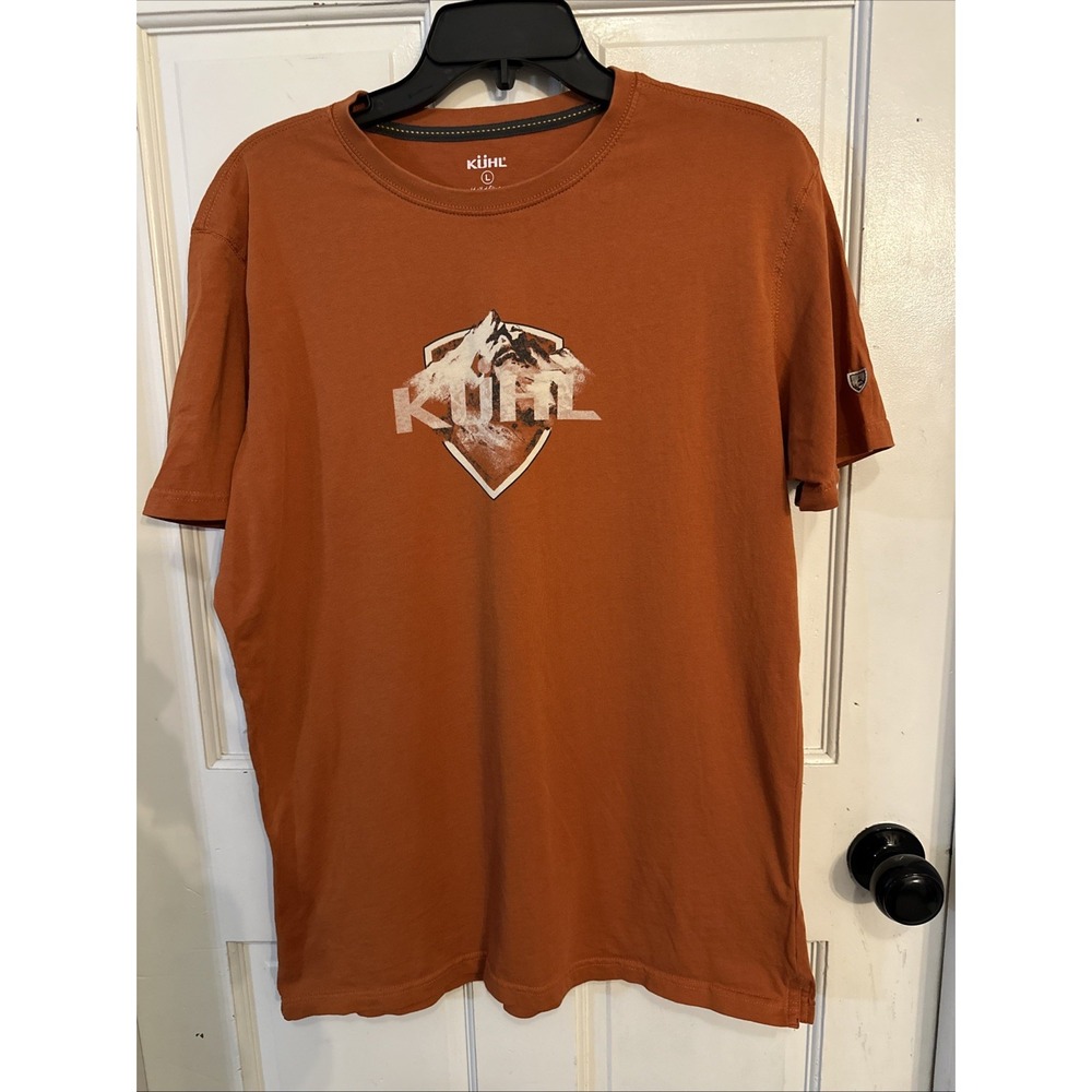 Kuhl Born In The Mountains T-Shirt - Men's Orange Wildfibre Organic Cotton Sz L